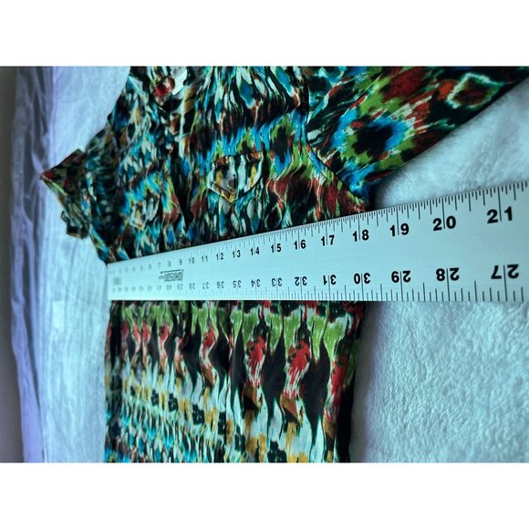 Ariat Womens Multicolor Abstract 3/4 Sleeve Tunic Top Small Lightweight Boho - Picture 6 of 8